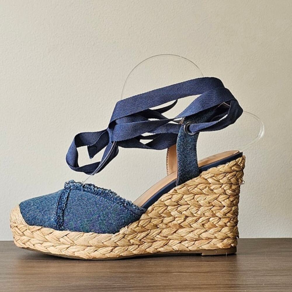 INC International Concepts Women's Espadrille Denim Wedges Size 7.5 Denim NWT - Picture 4 of 7
